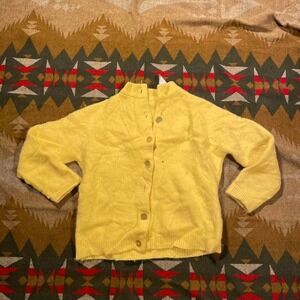 vintage 1940's Yellow Button Up wool sweater